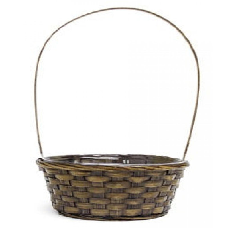 Panier à mèches/en rotin, H 14 po x l 7,75 po x P 7,75 po, Brun