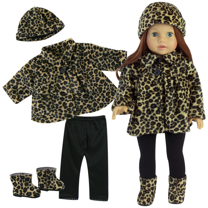Doll Animal Print Coat, Hat, Leggings, and Boots