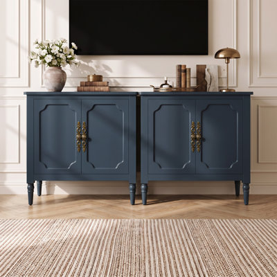 Armoire d'appoint 63 "avec tablette réglable, buffet de rangement rétro pour le salon