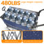 Chariot pliant multifonctionnel avec chariot pivotant et poussoir avec poignée rotative et auvent, pneus de plage de 9 po x 4 po pour le camping et la plage, capacité de charge de 480 lb, grande capacité de transport de 300 L, d'épicerie, pour l'extérieur-127378990