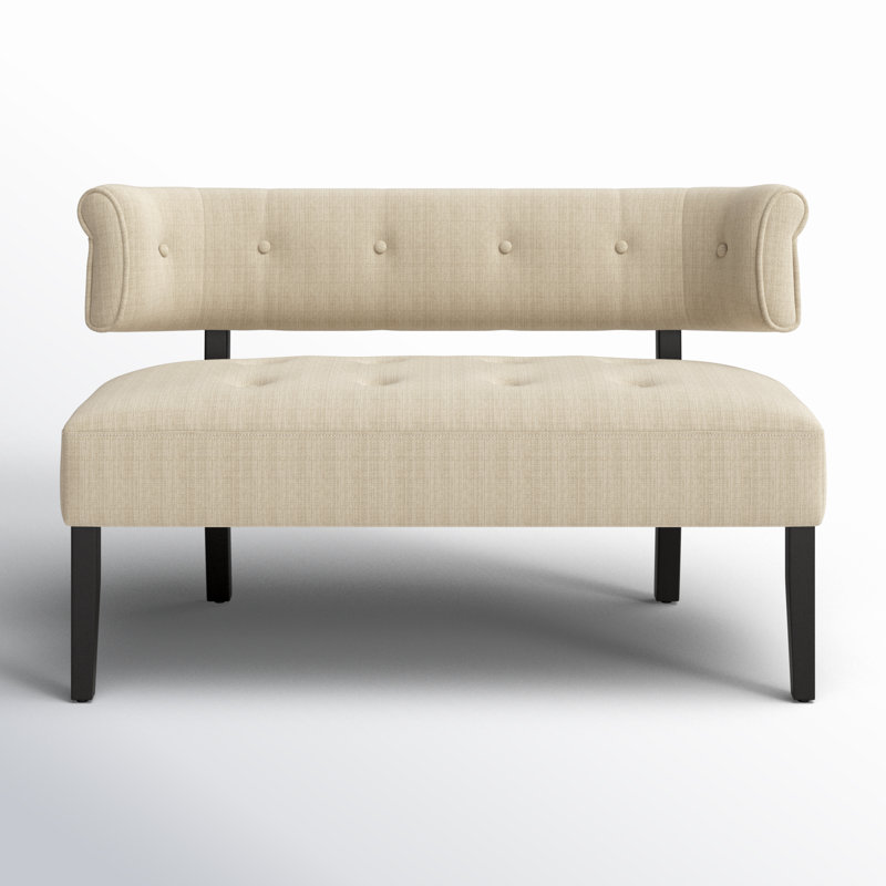 Cassius Setee Upholstered Bench For Entryway Bedroom, Beige Linen