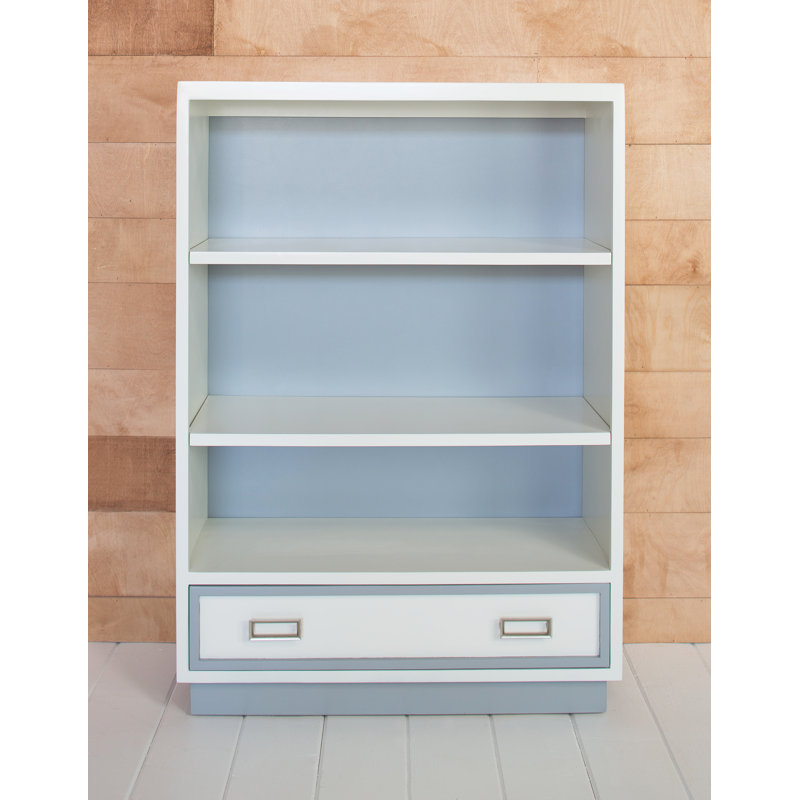 Max Solid Wood Bookcase, White/French Gray