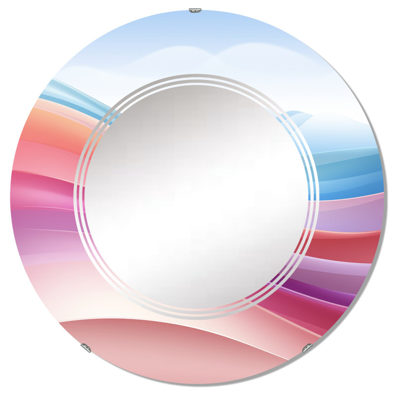 Claverham - Miroir mural moderne rond, 32 po x 32 po