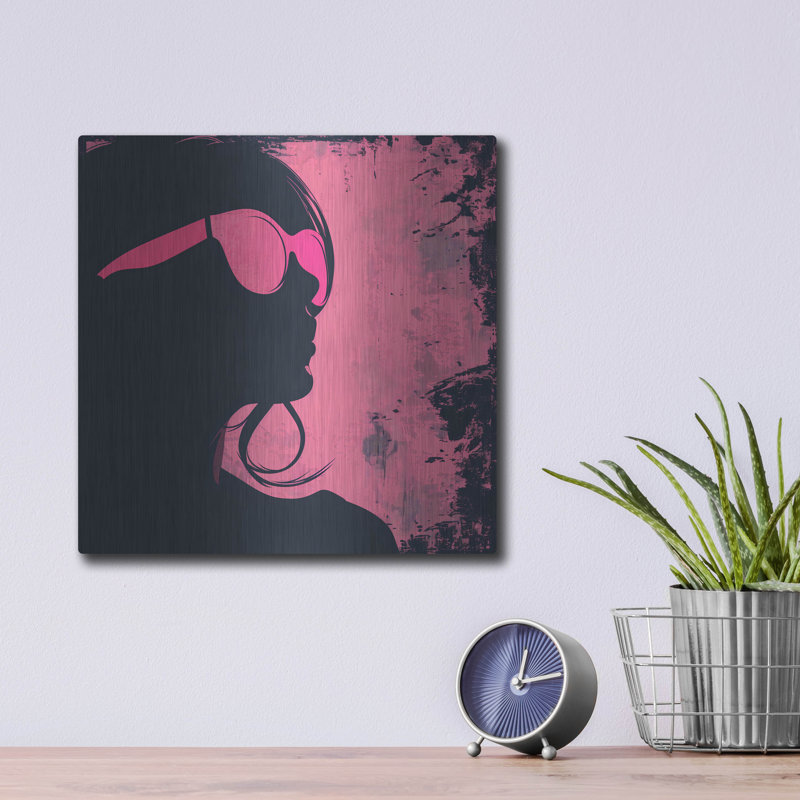 Art mural en métal «Pink Lady» par Andreas Magnusson, H 12 po x l 12 po