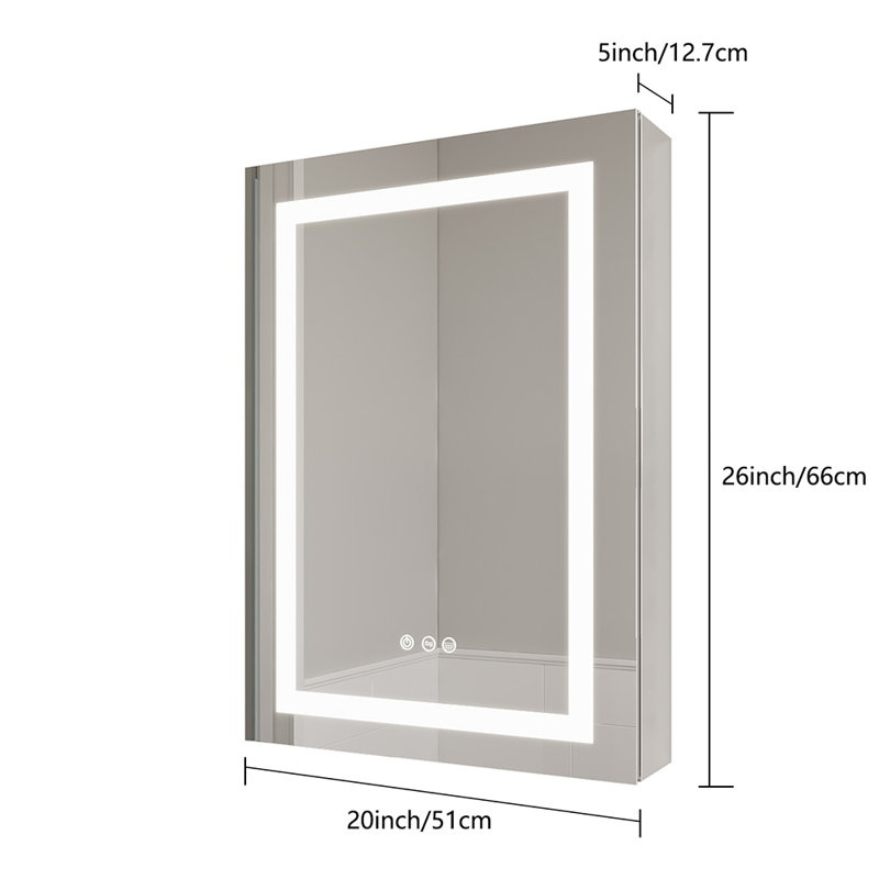 Armoire à pharmacie à fixation en surface 20 po x H 26 po, Gauche