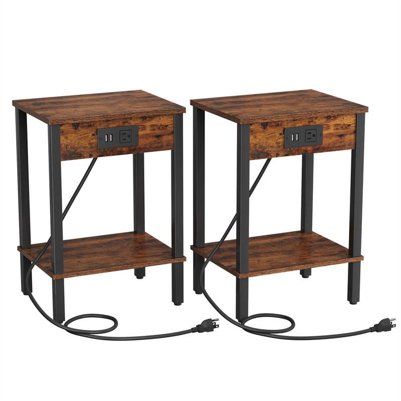 Ensemble de tables de bout Ayren, Brun / noir