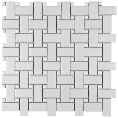 Metro Basketweave 11-3/4 " x 11-3/4 " Porcelain Mosaic Floor and Wall Tile