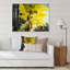 Jaune jaune, noir et blanc, art liquide X - peinture sur toile-67444003-67444009