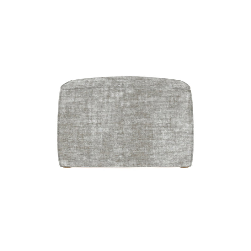 Varick Cube Ottoman, Plush Velvet Oyster, Weathered