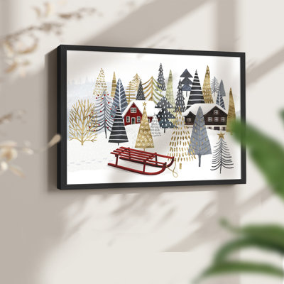 Collection de chalet de Noël A - Reproduction encadrée - Restickable