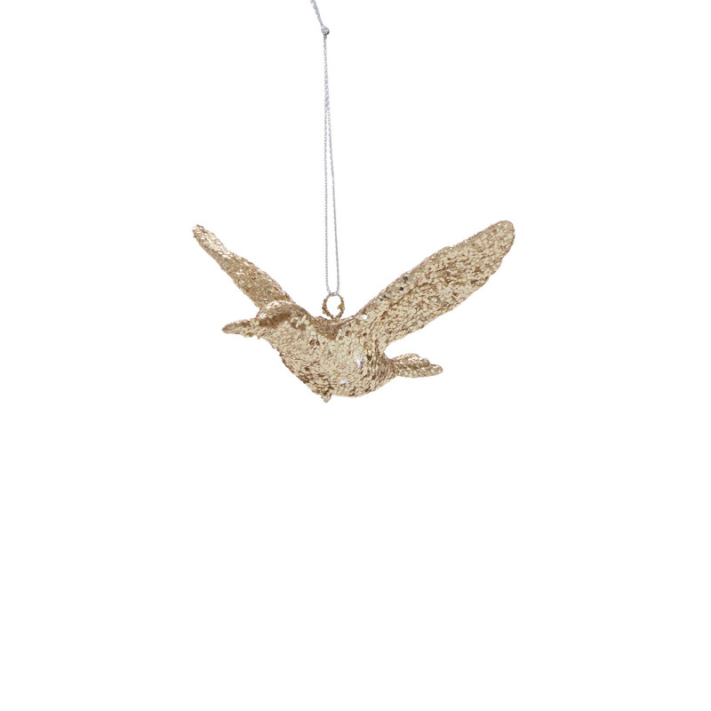 Ornement oiseau scintillant 4 po x 2 po x 3,75 po