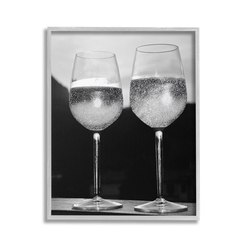FizzyChampagneGlassesGicleeArtbyLil'irl, H 30 po x l 24 po, Estampe numérique Farmhouse