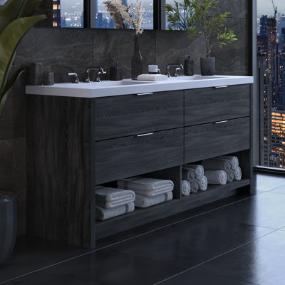 Vue 72" W Freestanding Double Bathroom Vanity