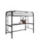 Finition du lit simple échelle complète de style contemporain en métal avec tablettes sous le lit et poste de travail avec garde-corps-1268746657