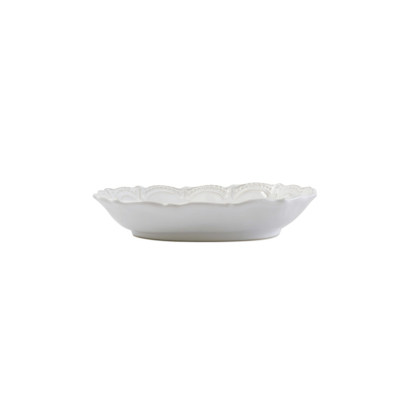 Petit bol oval en dentelle blanche Incanto