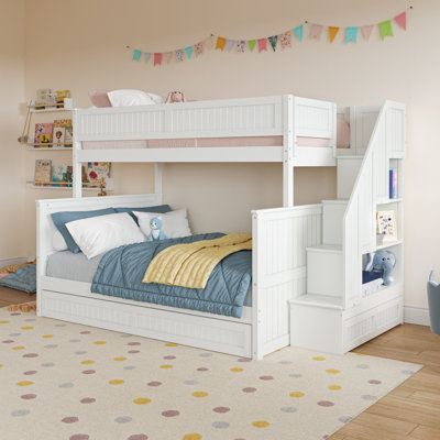 Keaire Staircase Bunk Bed with Storage Drawer and Twin Trundle