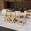 Table de bistro pliable Hips et chaise avec 2 chaises, finition pour l'extérieur, chaises, table rectangulaire, patio