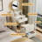 Makeup Vanity Desk With Mirror And Light, 3 In 1 Vanity Desk Set With Storage Hidden Stool, Charging Station And Open Storage Space, Compact Dressing Table