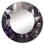 Revel violet et blanc papillon ailes et fleurs - grand miroir floral, miroir mural rond rond mauve, impression d'art en métal