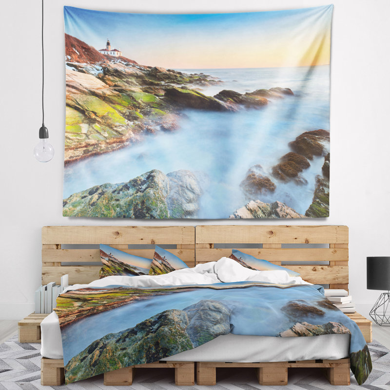 Beavertail de phare de tapisserie de plage en polyester avec accessoires suspendus inclus, H 68 po x l 80 po