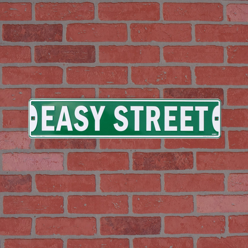 Métal Easy Street Road Plaque en fer-blanc pour chambre à coucher, art mural, homme, grotte, bar, garage, décoration intérieure