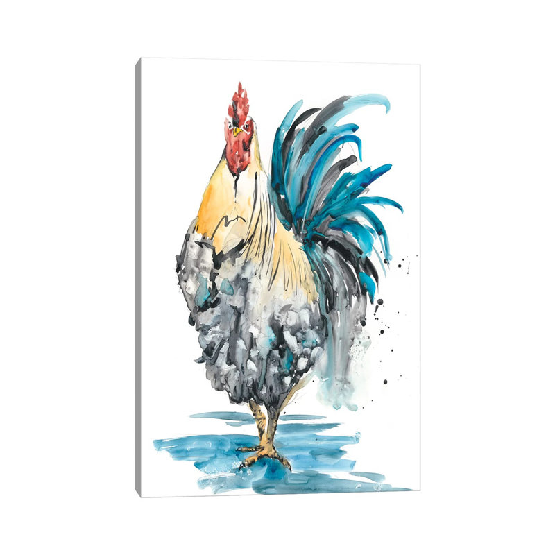 Rooster Splash II by Melissa Wang - Wrapped Canvas Painting, 66.04 cm H x 45.72 cm W x 3.175 cm D