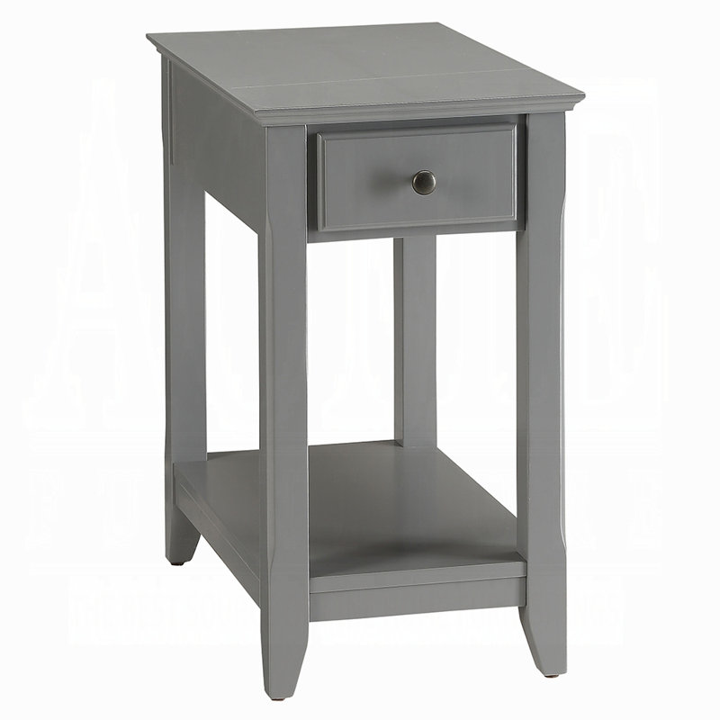 Table d'appoint ACME Bertie, gris, Gris, H 23 po x l 17 po x P 25 po