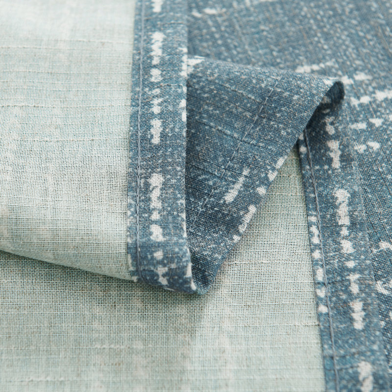 Paire de rideaux semi-transparents avec passe-tringle Amadas, L 52 po x L 96 po, Blanc / Bleu