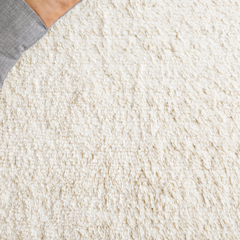 Ferah Hand Tufted Wool Pile Solid Color Rug, Rectangle 5' x 8'