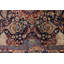 Tapis unique en laine noué à la main beige et bleu marine 9 pi 8 po x 12 pi 9 po années 1980 Kashmar