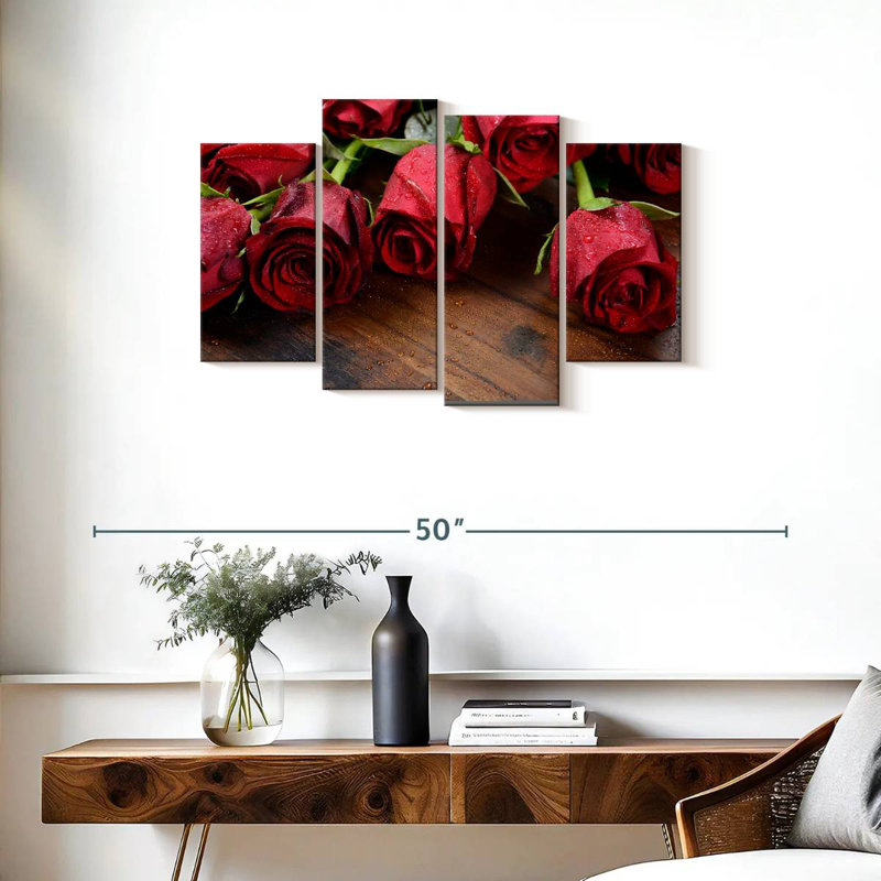 Harnek fraîchement cueillies roses rouges, H 22 po x l 36 po