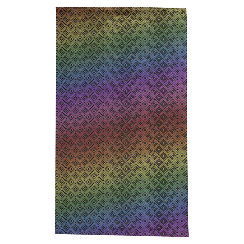 Leffel Square Maze Tablecloth, Red/Purple/Yellow Ombre