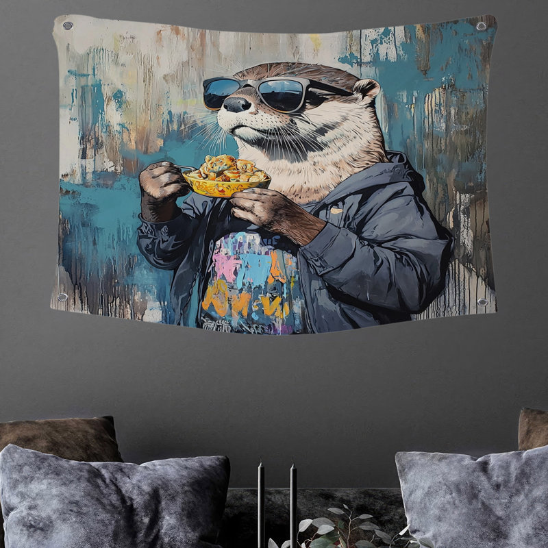 Tapisserie murale Cool Otter, H 88 po x l 104 po