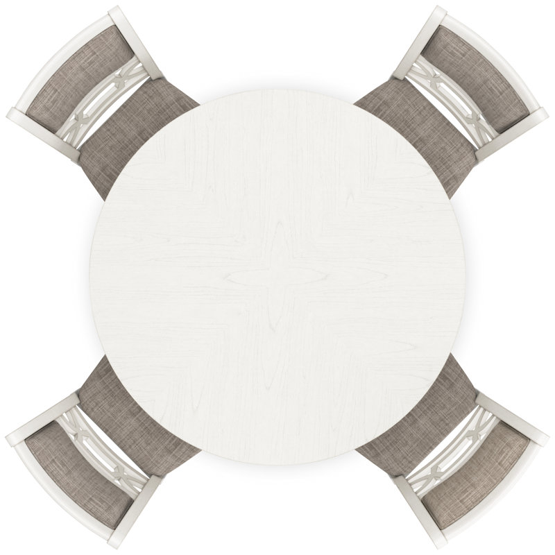 Elegant White and Gray Wood Dining Table Set with 4 Chairs