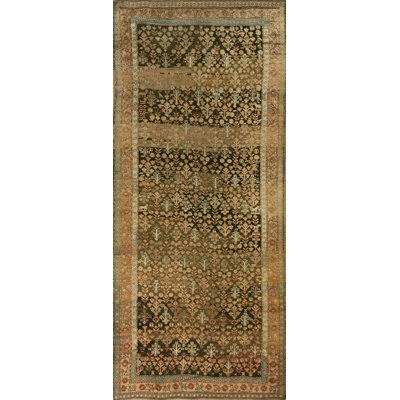 Tapis brun à motif géométrique antique de couleur tribale Karabagh en date du 1893