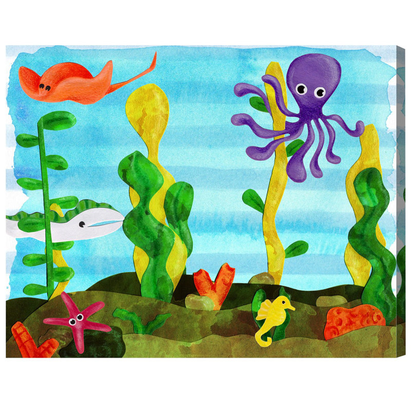 Art sur toile fond océan Estes, H 16 po x l 20 po x P 1,5 po