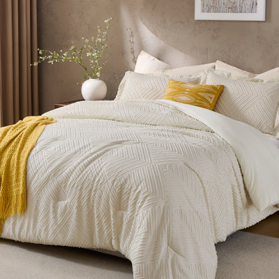 JOLLYVOGUE Full(82"×86") Comforter Set Beige