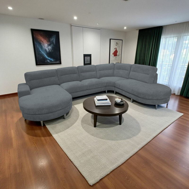 6 Seater Corner Sofa , Left Hand Facing, Dark Grey