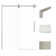 56.5'' - 59'' W x 80'' H Single Added Semi-Frameless Shower Door with Clear Glass