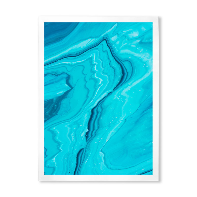 «Luxury Turquoise Marble River VII», reproduction d'art moderne sur toile, H 30 po x l 40 po x P 1,5 po