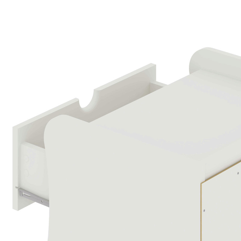 Table de chevet moderne en blanc, Blanc