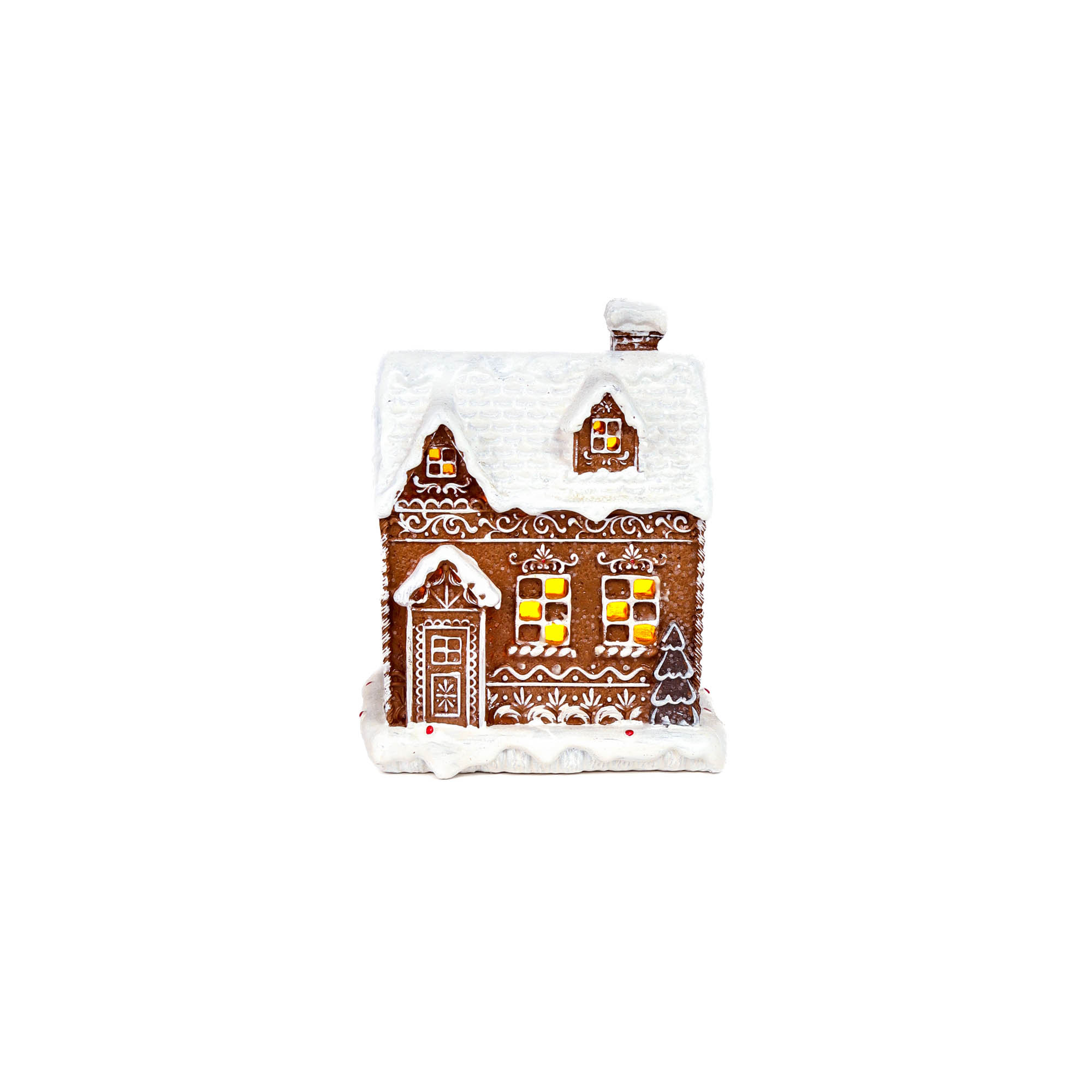 Sitting Brown Festive Gingerbread Home