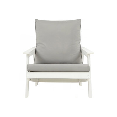 HIPS All-Weather Outdoor Single Sofa With Cushion, White/Grey