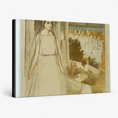 Greek Priestess Ancient Temple Scene 1890s - Symbolist Vintage Poster Wall Art - Canvas Wall Art