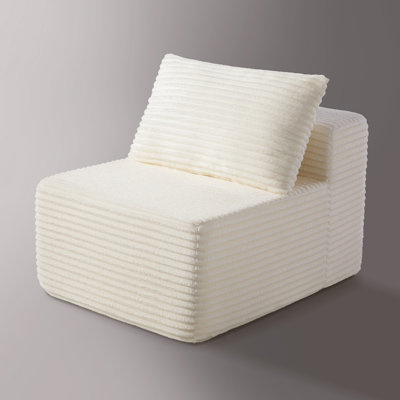 Chaise d'appoint moderne en velours côtelé avec coussin et coussin