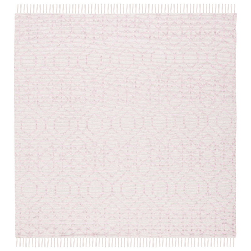 Montauk Hand Loomed Cotton Geometric Rug, Square 6'