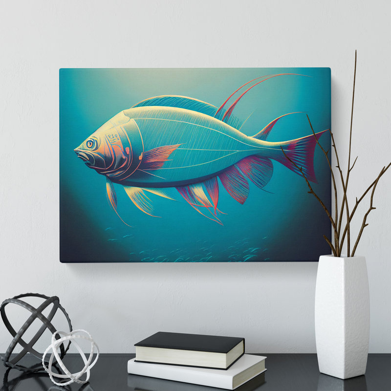 XXX-H1022-WF-5971X Miraculous Fish - Wrapped Canvas Print, 40cm H x 60cm W x 3cm D