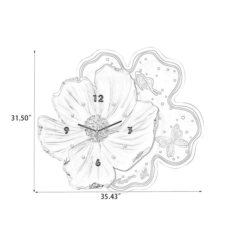Horloges murales blanches à forme libre, H 31,5 po x l 35,43 po, B