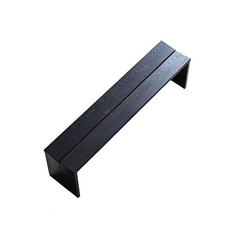 Tabouret de bout en pin noir, H 17,71 po x l 62,99 po x P 13,77 po