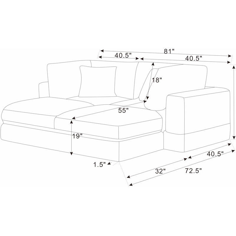 Cloud Haven Modular Sectional, Cream Corduroy